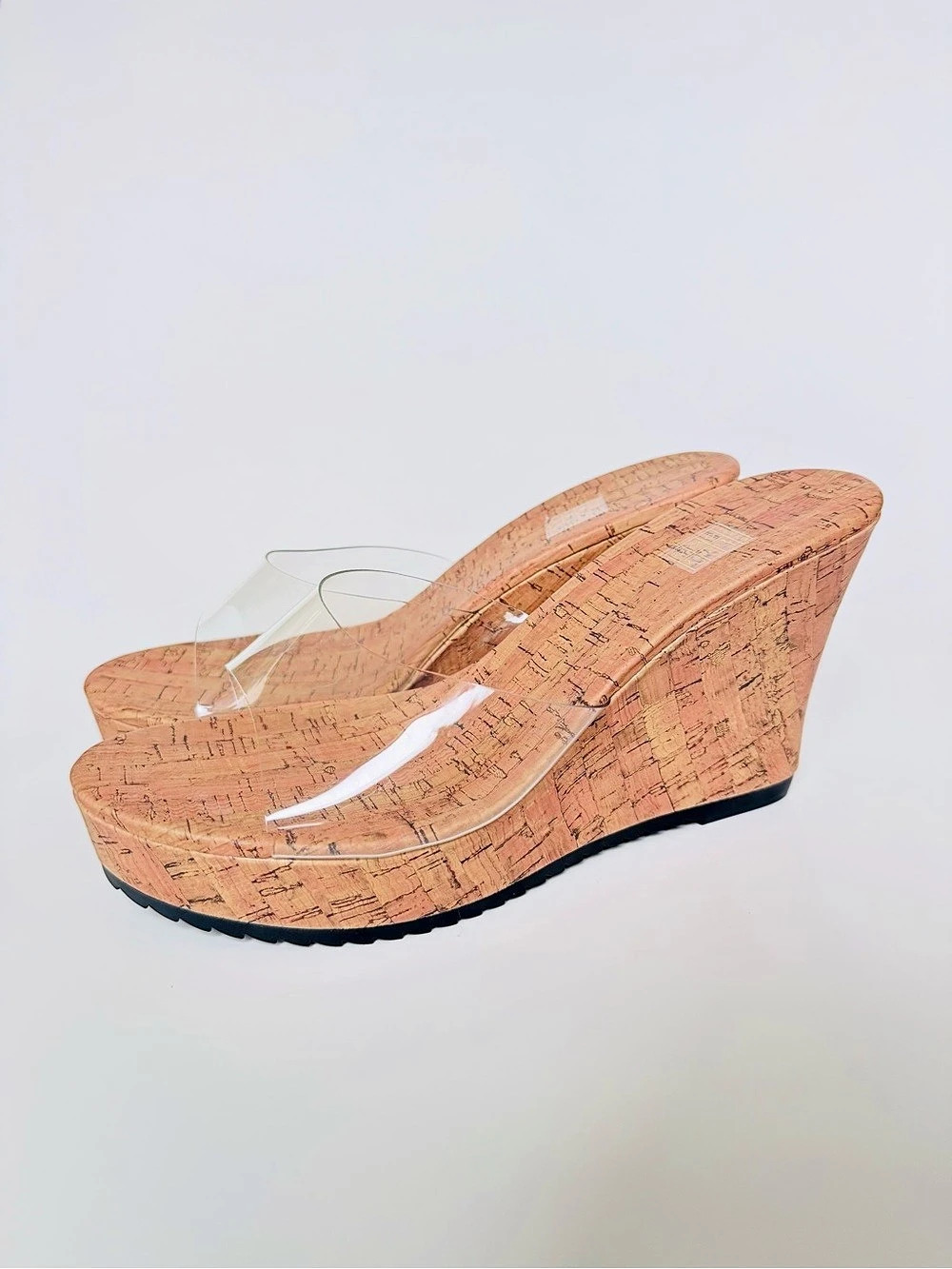Cork Wedge Sandals 9.5/10 in Brown & Black